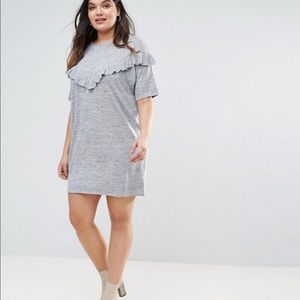 Boohoo Plus Ruffle Detail T-Shirt Dress